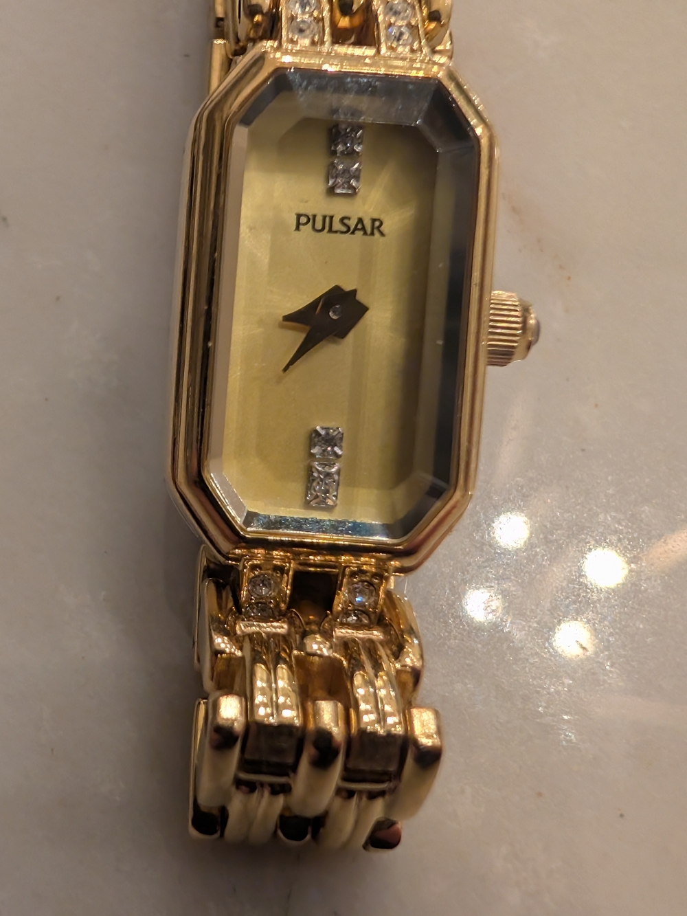Pulsar Gold-Tone Women's Bracelet Watch with Crystal Accents